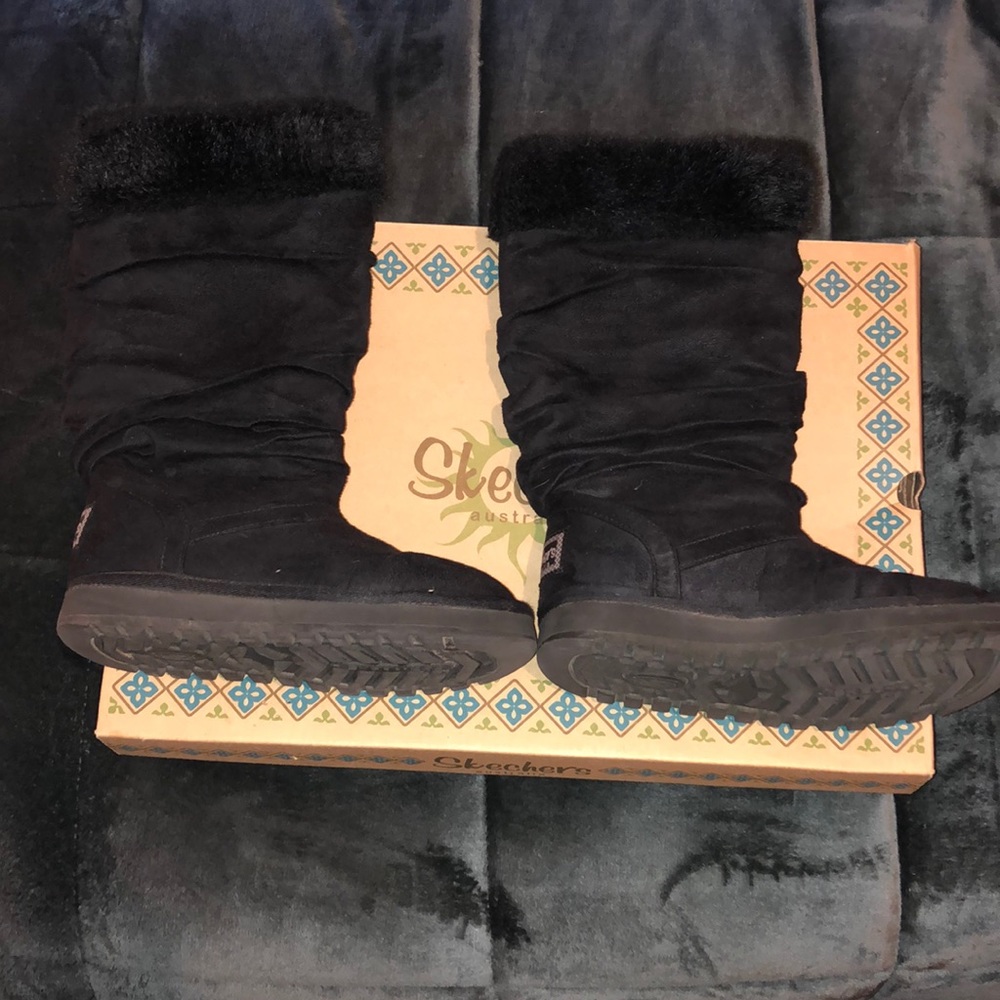 Skechers Australia Black Winter Boots